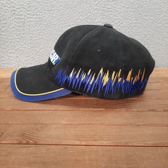 Vintage Nascar Hat Adult Strap Back Cap Black Blue Racing Grunge Faded 1990s Y2K - Picture 5 of 9